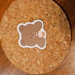 Bear eating Cupcake Sticker